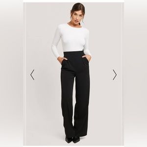 NA-KD recycled high waisted wide leg pants